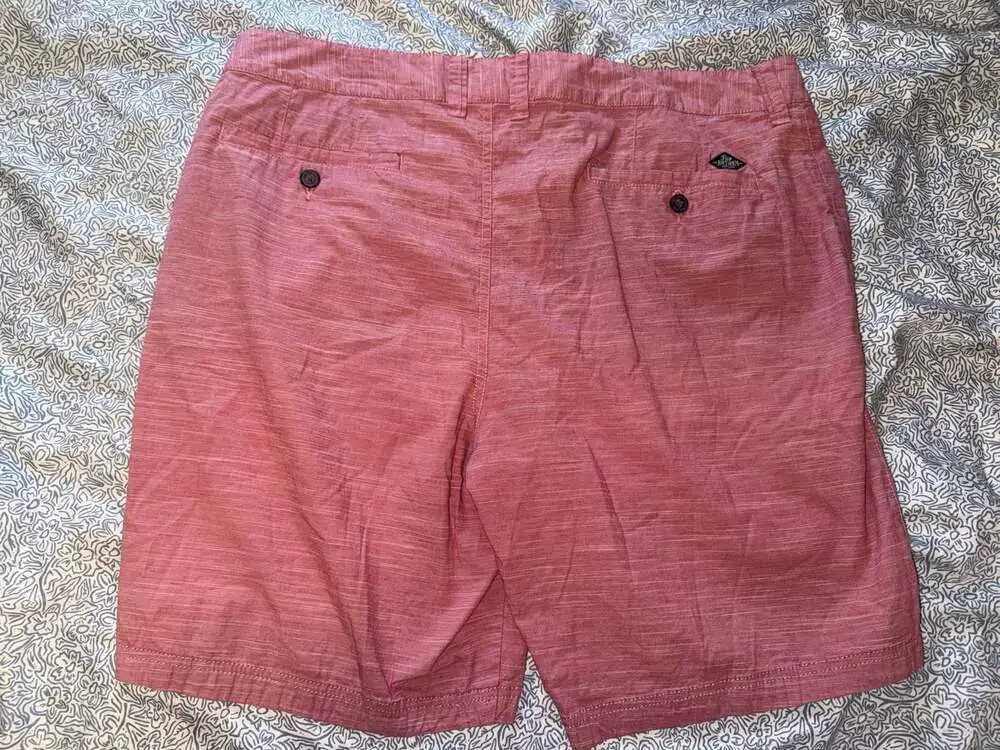 Flag & Anthem Mens Red Heathered Flat Front Chino Shorts Size 36